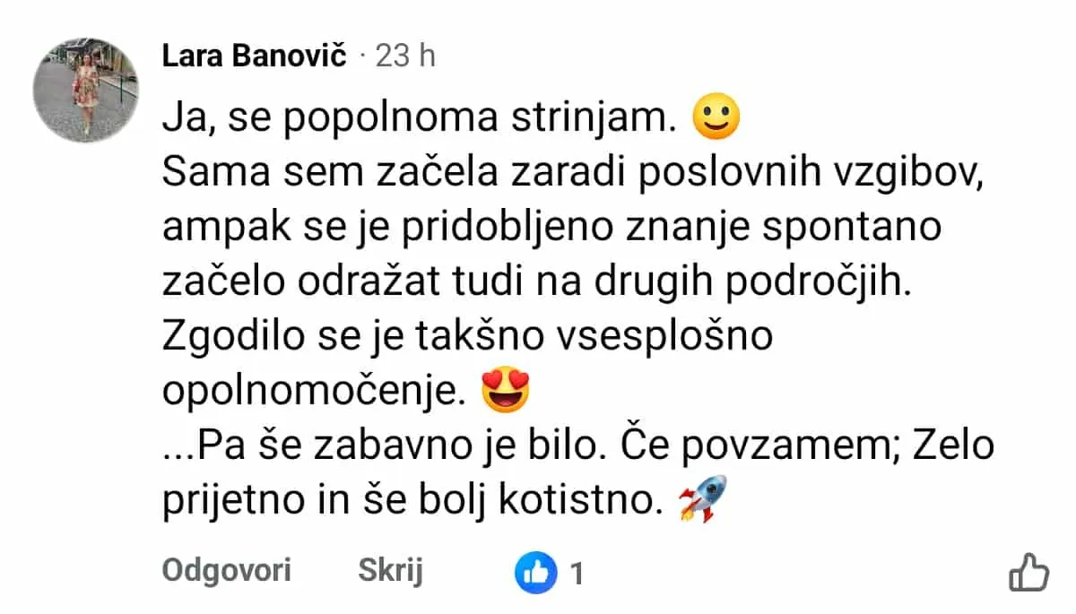 Lara-Banovič-mnenje-NLP-Center Mnenje udeleženke Lare Banovič